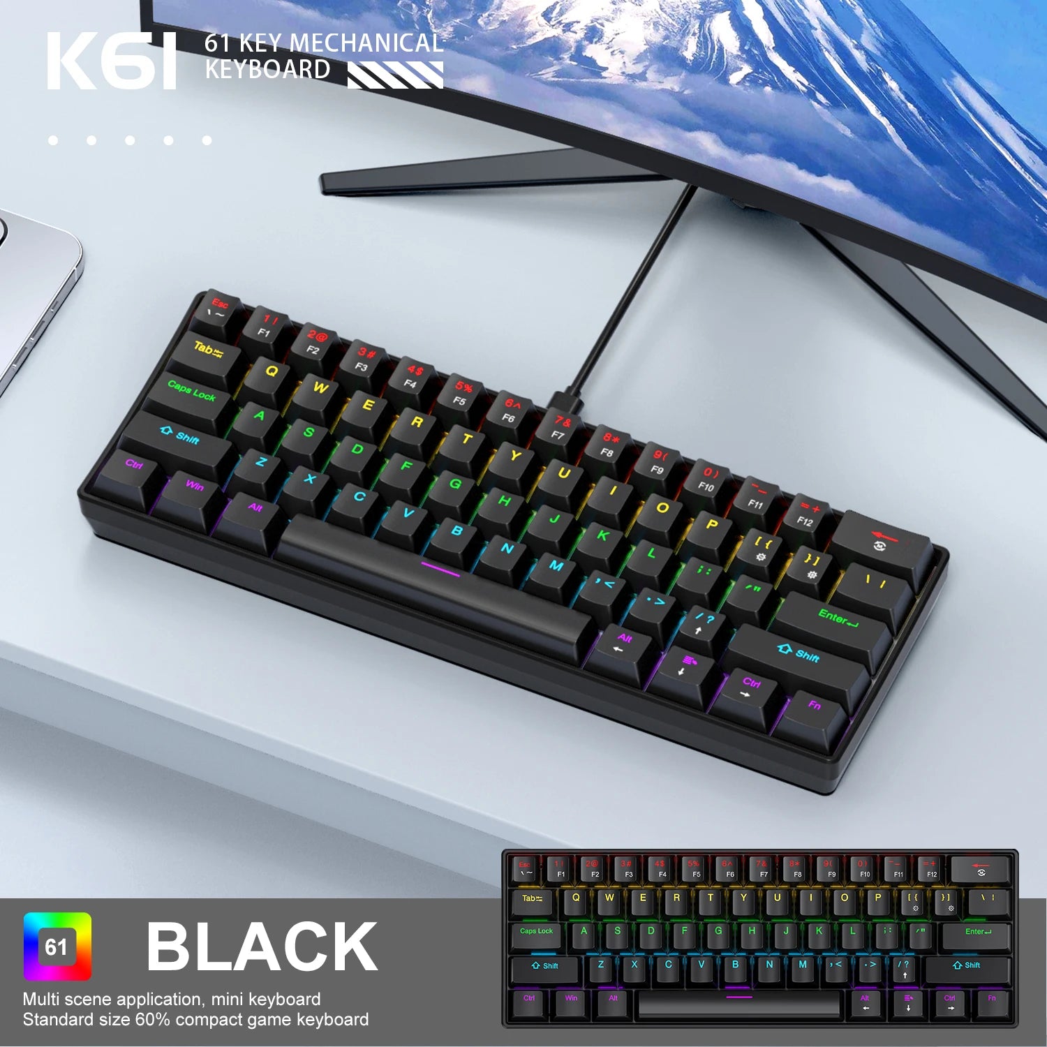 K61 60% Mechanical Gaming Keyboard
