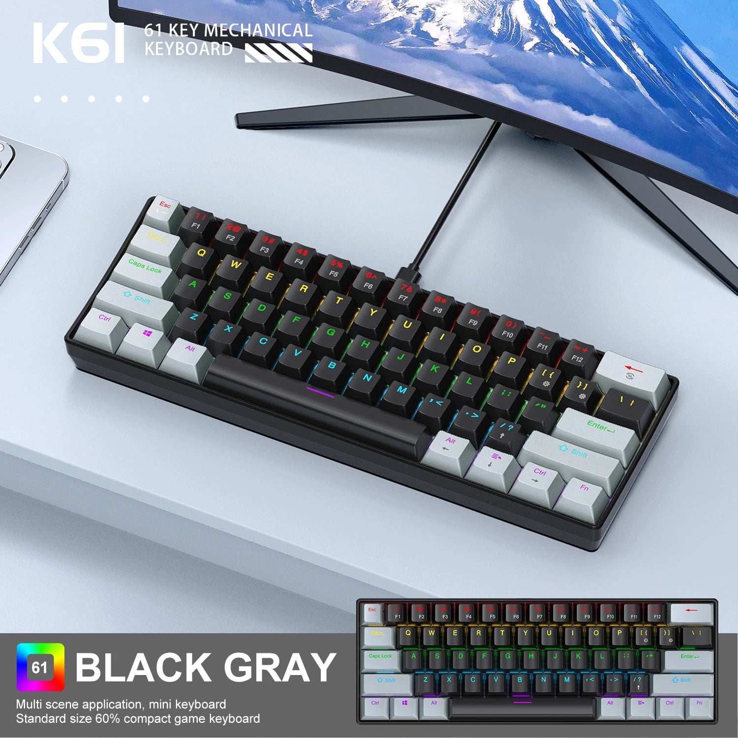 K61 60% Mechanical Gaming Keyboard