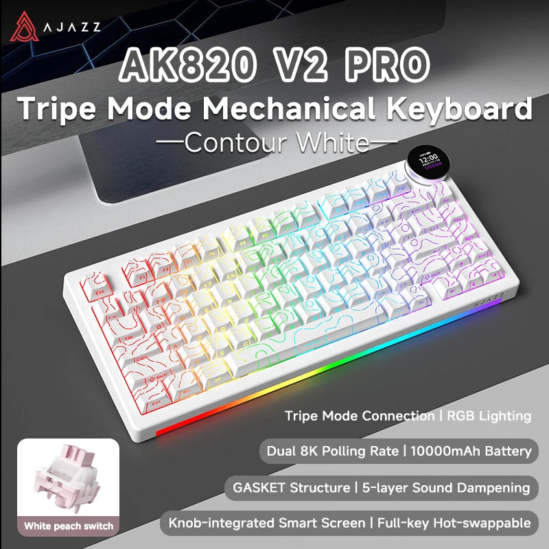 AJAZZ AK820 V2 75% Wireless Mechanical Gaming Keyboard