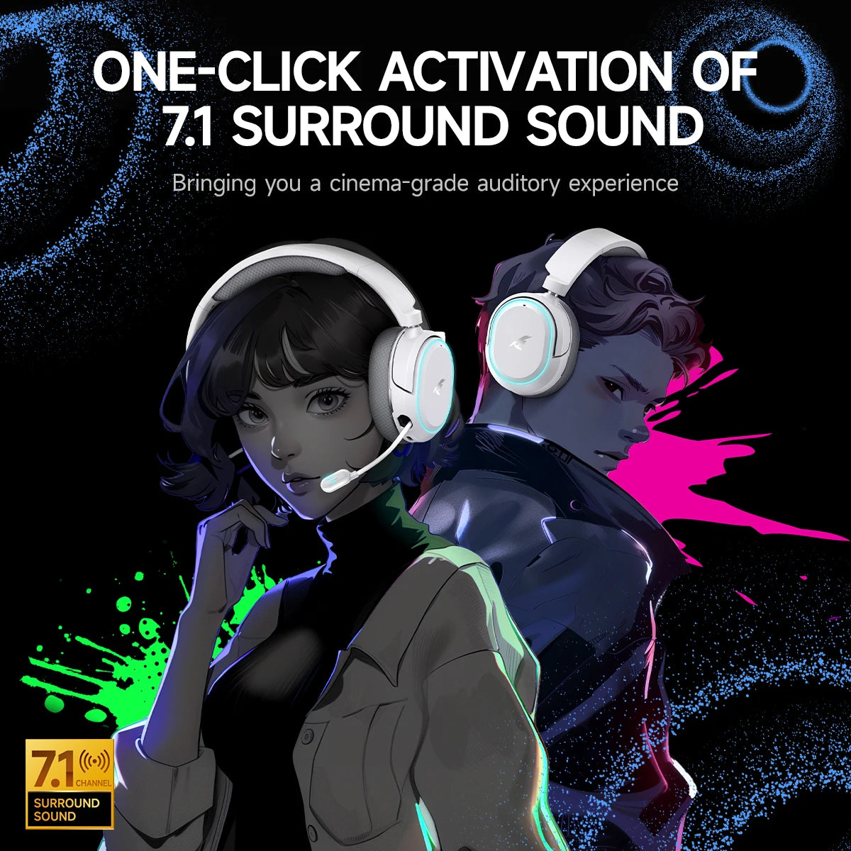 Picun G2 Tri-Mode Wireless Gaming Headset