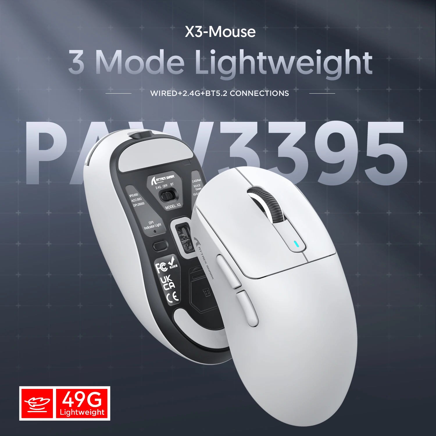 ATTACK SHARK X3 Series Wireless & Wired Gaming Mouse