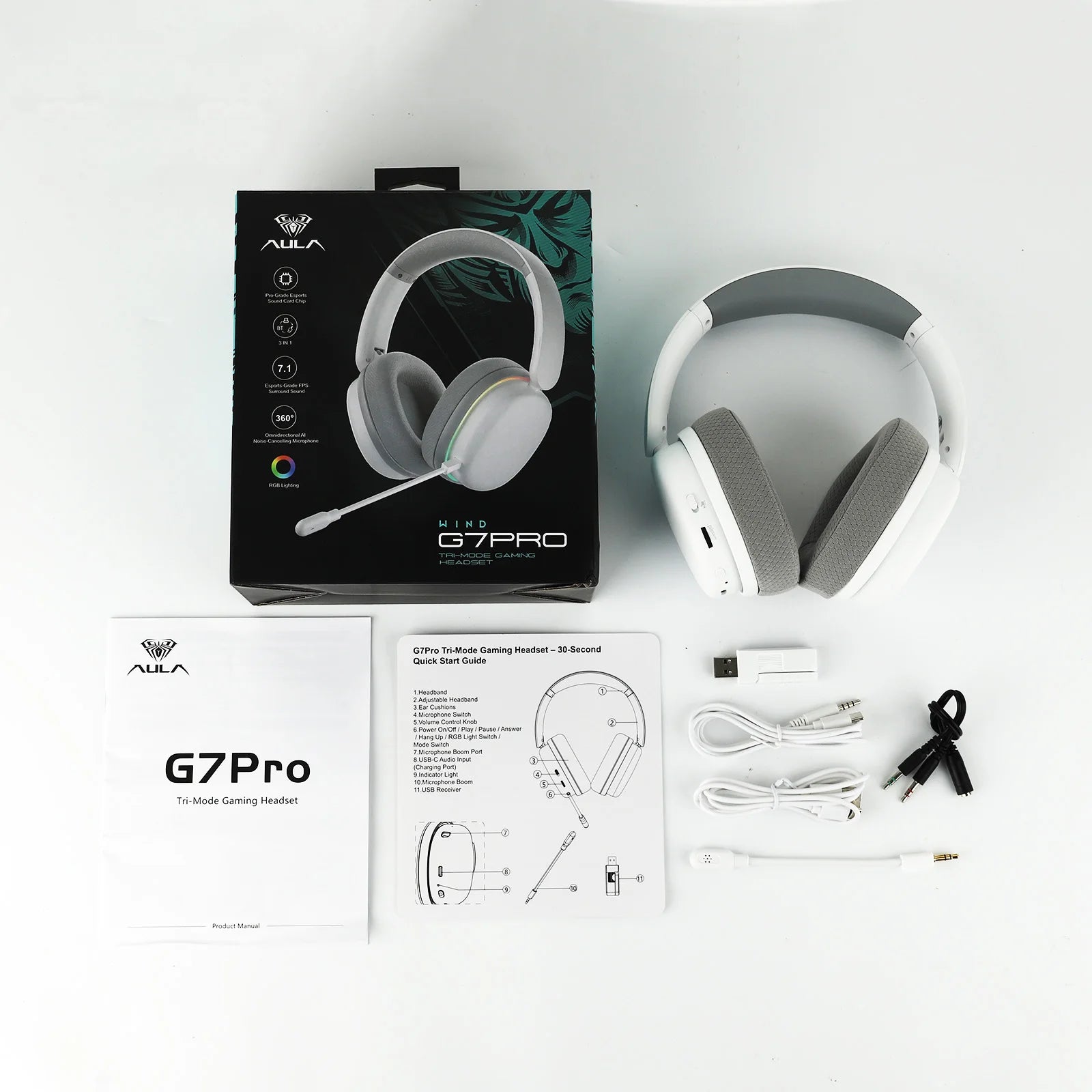 AULA G7 Pro Wireless Gaming Headset