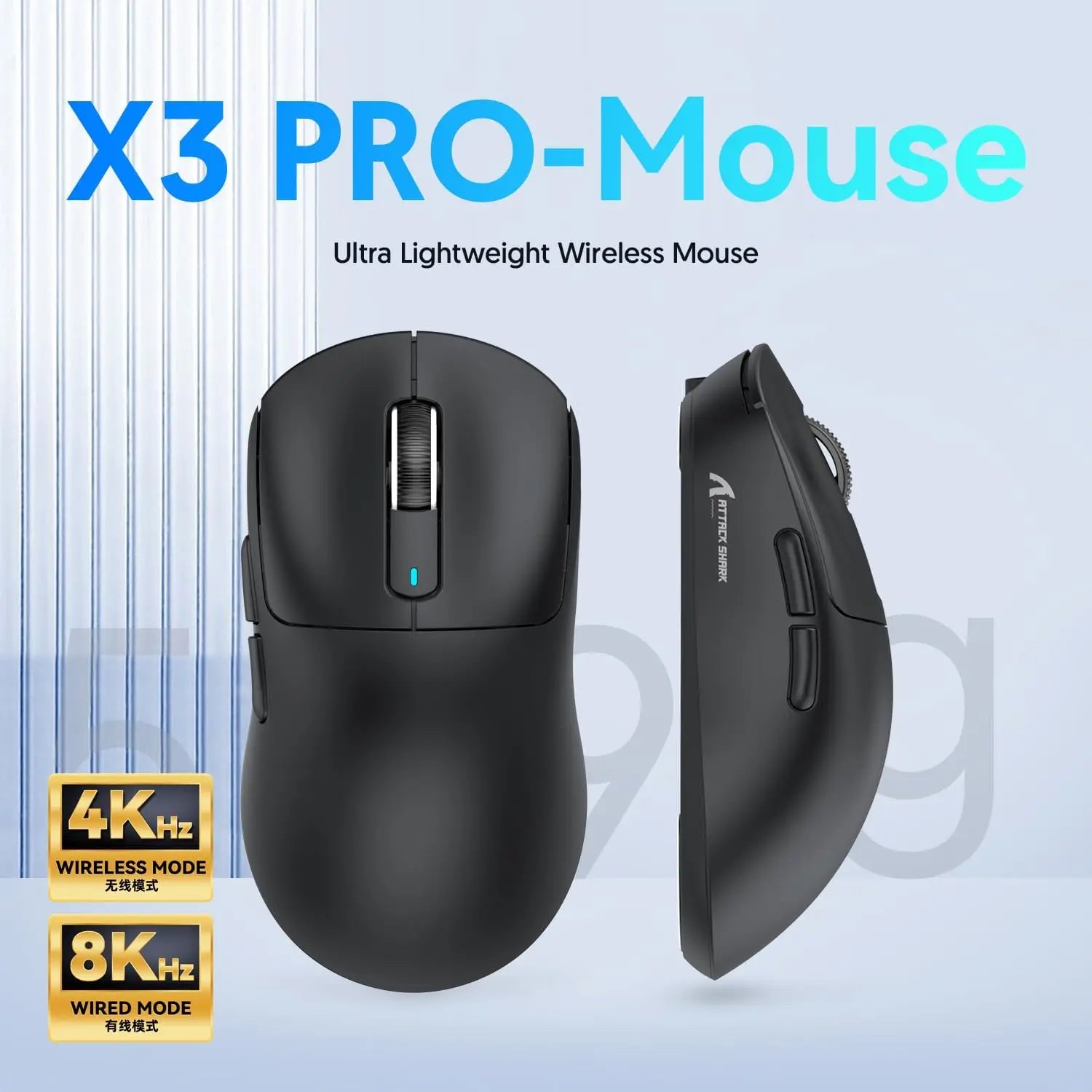 ATTACK SHARK X3 Series Wireless & Wired Gaming Mouse
