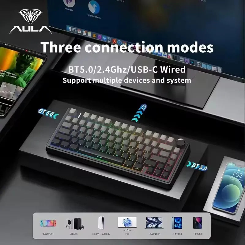 AULA F75 Wireless & Wired Mechanical Gaming Keyboard