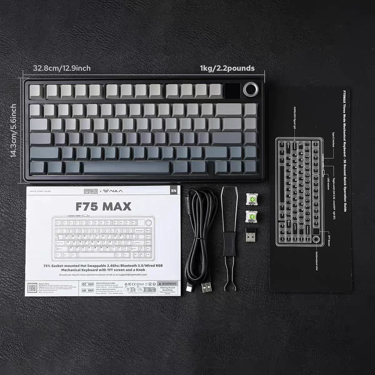 AULA F75 MAX Wireless Mechanical Gaming Keyboard