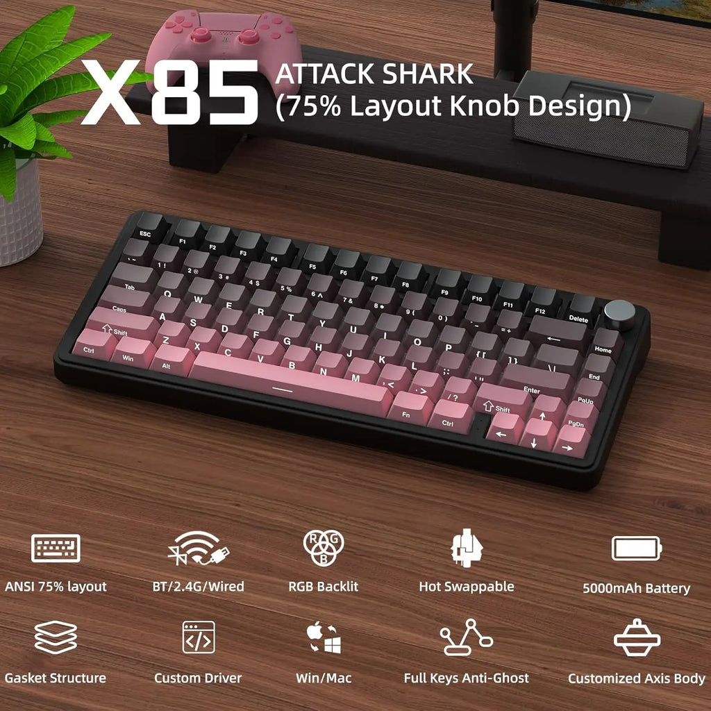Attack Shark X85 75% Wireless Mechanical Gaming Keyboard