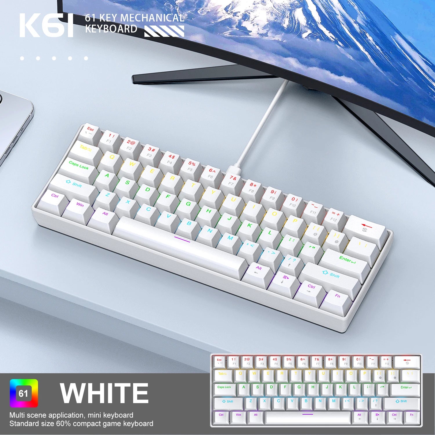 K61 60% Mechanical Gaming Keyboard