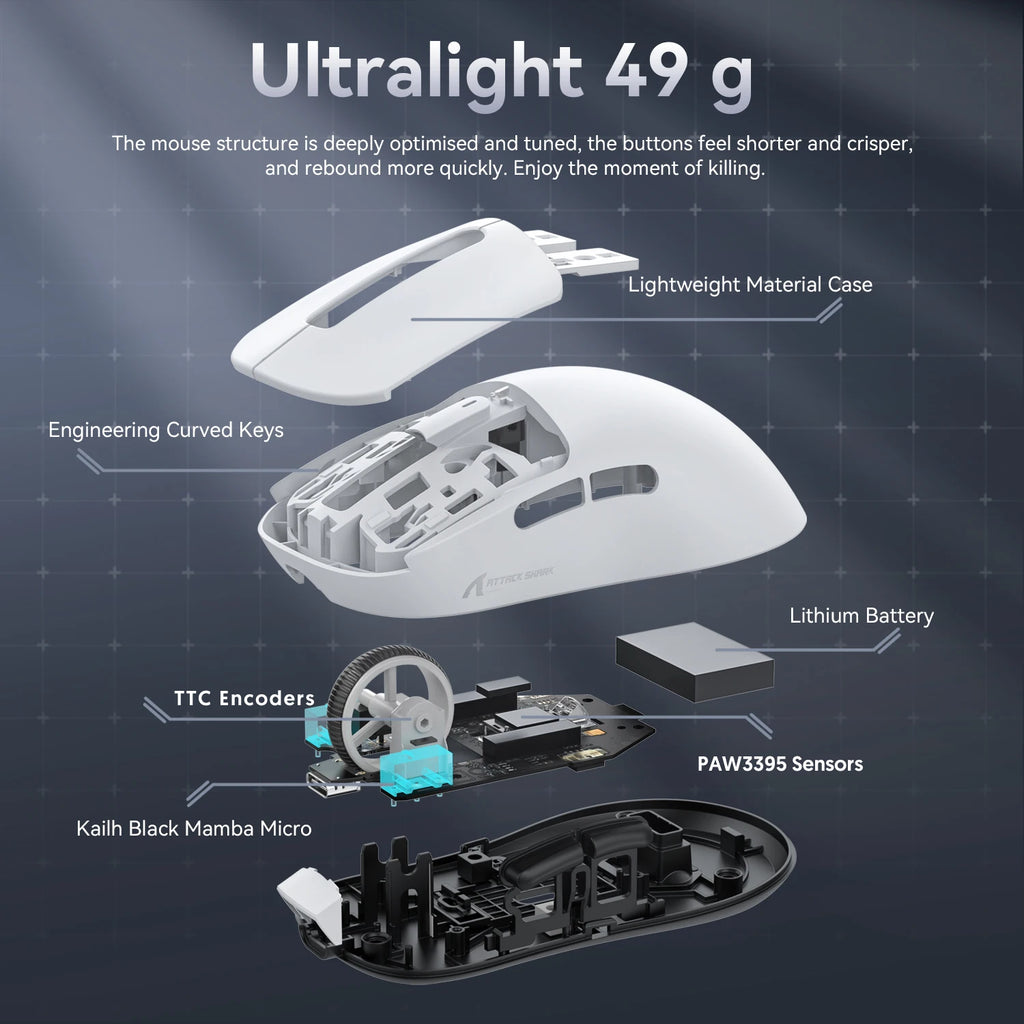 ATTACK SHARK X3 Series Wireless & Wired Gaming Mouse