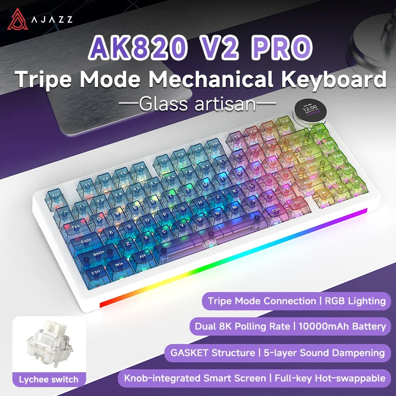 AJAZZ AK820 V2 75% Wireless Mechanical Gaming Keyboard
