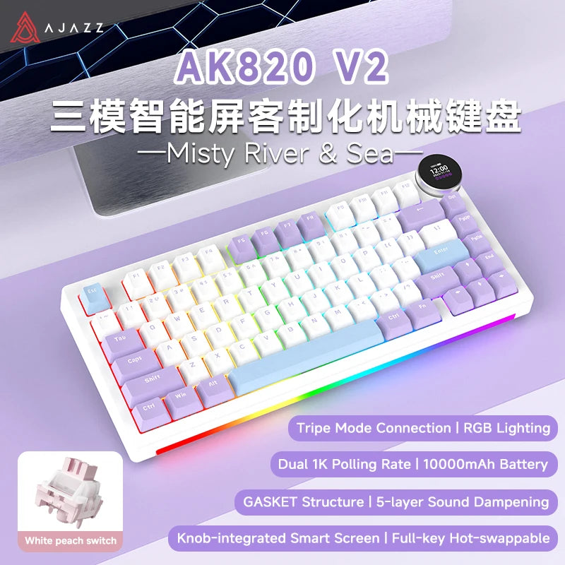 AJAZZ AK820 V2 75% Wireless Mechanical Gaming Keyboard