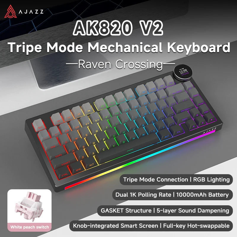 AJAZZ AK820 V2 75% Wireless Mechanical Gaming Keyboard